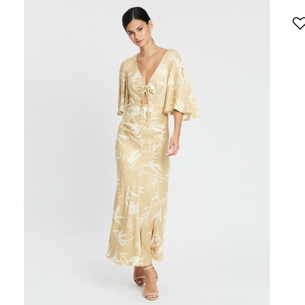 NWT Shona Joy Edgar Flutter Sleeve Ruched Midi Dress sz 10